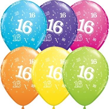 Qualatex Latexballon Age 16 Retail Sortiment 28cm/11" 6 Stück