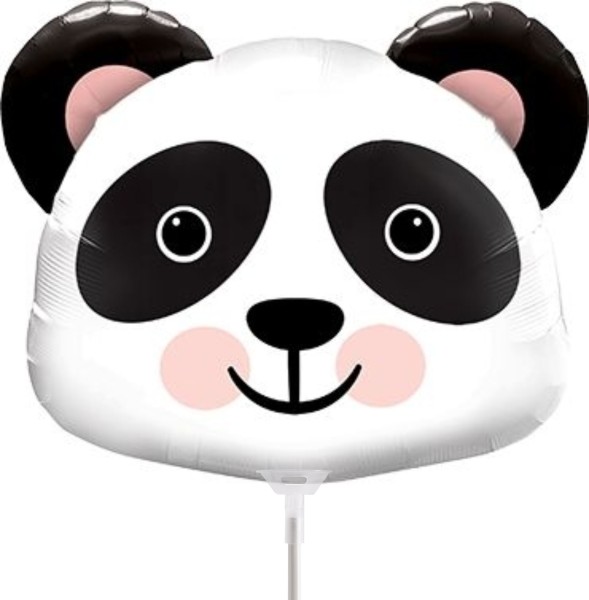 Qualatex Folienballon Precious Panda 35cm/14" luftgefüllt mit Stab