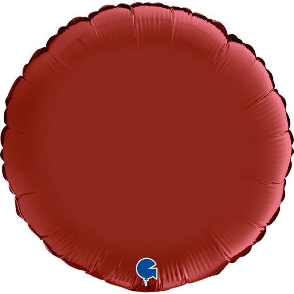 Grabo Folienballon Rund Satin Rubin Red 45cm/18"