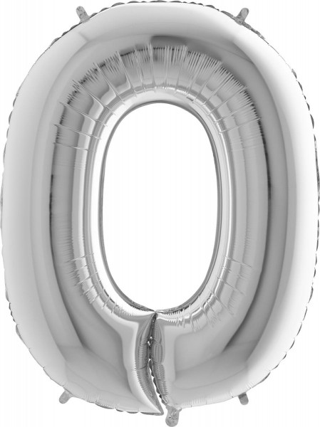 Folienballon Zahl Silber 100cm