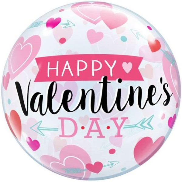 Qualatex Bubble Valentine’s Arrows and Hearts 55cm/22"