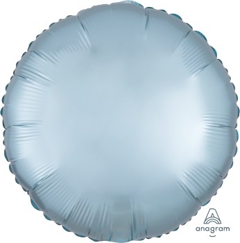 Anagram Folienballon Rund 45cm Durchmesser Satin Luxe Pastell Blau (Pastel Blue)