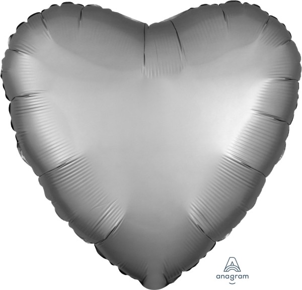 Anagram Folienballon Herz Satin Luxe Platinum 45cm/18"