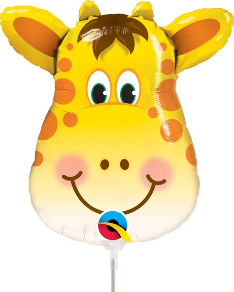 Qualatex Folienballon Jolly Giraffe 35cm/14" luftgefüllt mit Stab