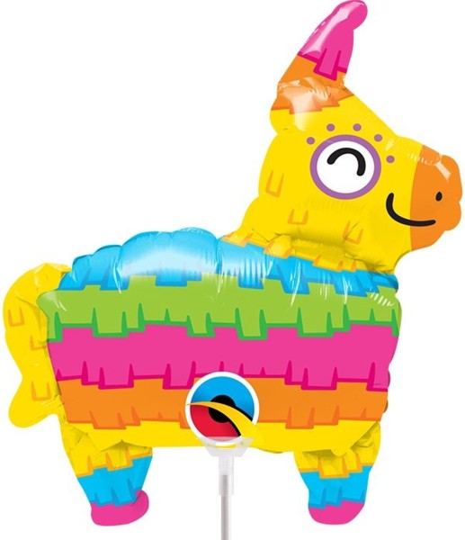 Qualatex Folienballon Rainbow Pinata 35cm/14" luftgefüllt mit Stab