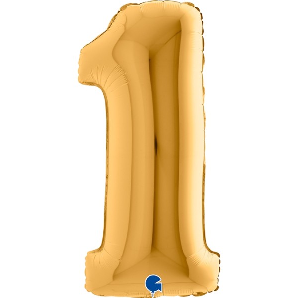 Grabo Folienballon Zahl 1 Gold 100cm/40"