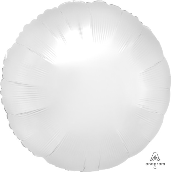 Anagram Folienballon Rund Satin Luxe White 45cm/18"