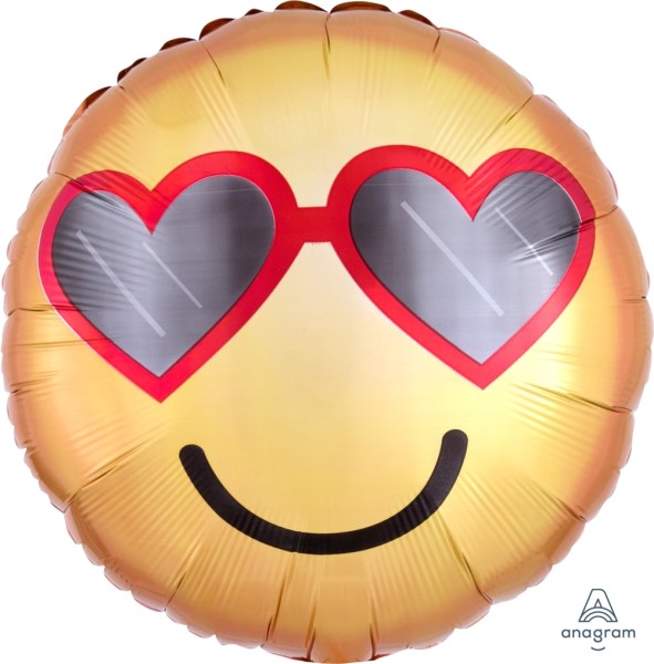 Anagram Folienballon "Heart Glasses" Emoticon 45cm/18"