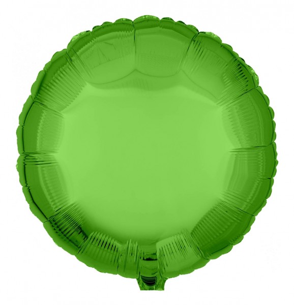 Folienballon Rund, Metallic Limongrün, 45cm Ø