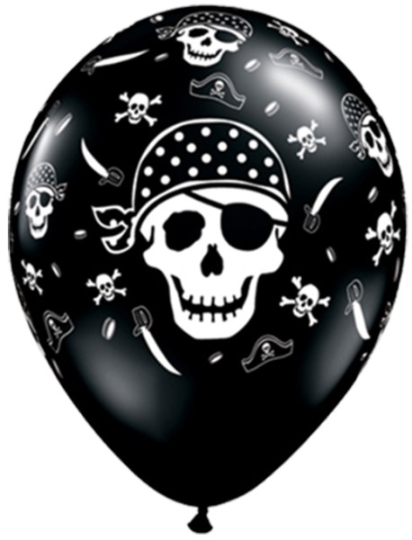 Qualatex Latexballon Pirate Skull 28cm/11" 25 Stück