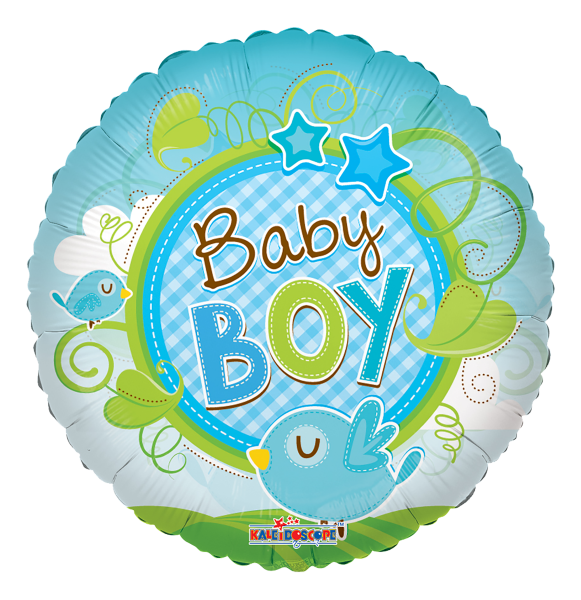 Kaleidoscope Folienballon "Baby Boy - Blauer Vogel" 45cm/18"
