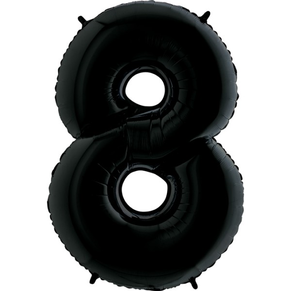 Grabo Folienballon Zahl 8 Black 100cm/40"