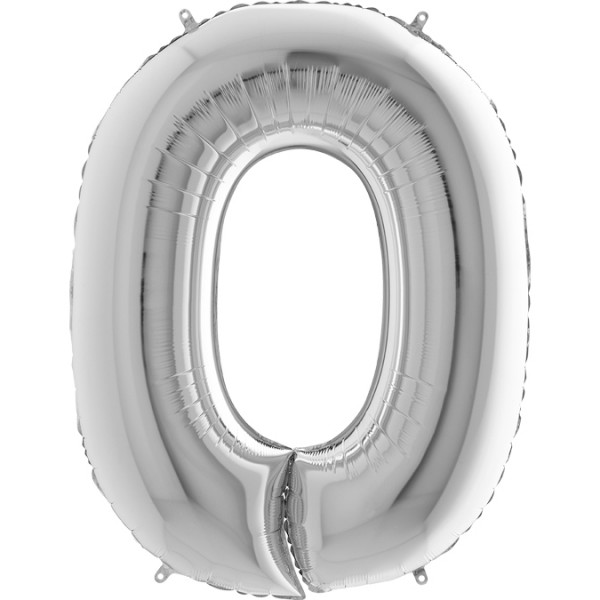 Grabo Folienballon Silber 100cm/40" Zahl