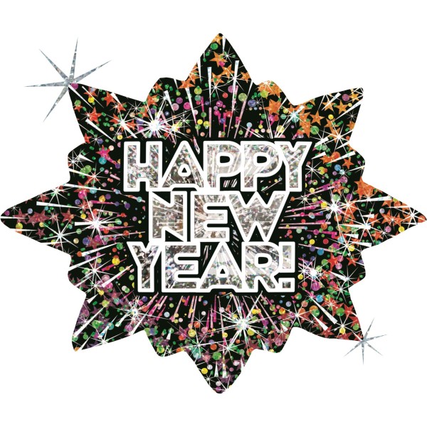 Betallic Folienballon Bursting Happy New Year Holo 80cm/32"