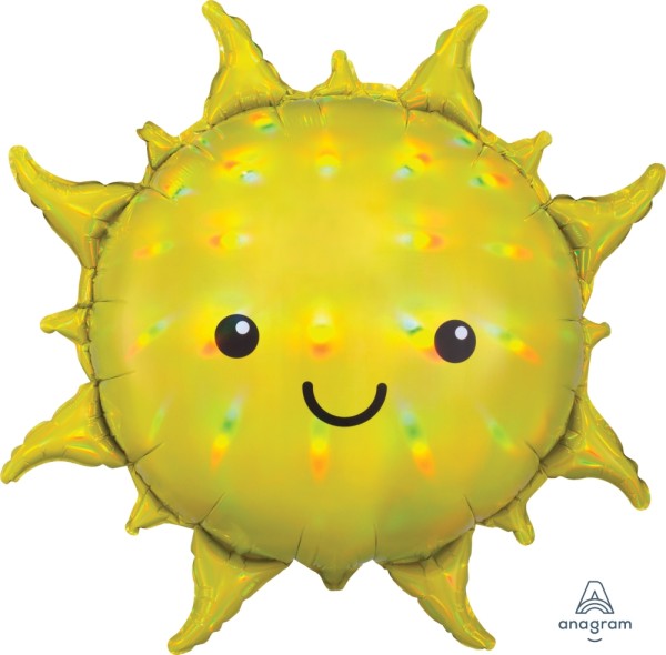 Anagram Folienballon Super Shape Iridescent Sun Yellow Holo 68cm/27"