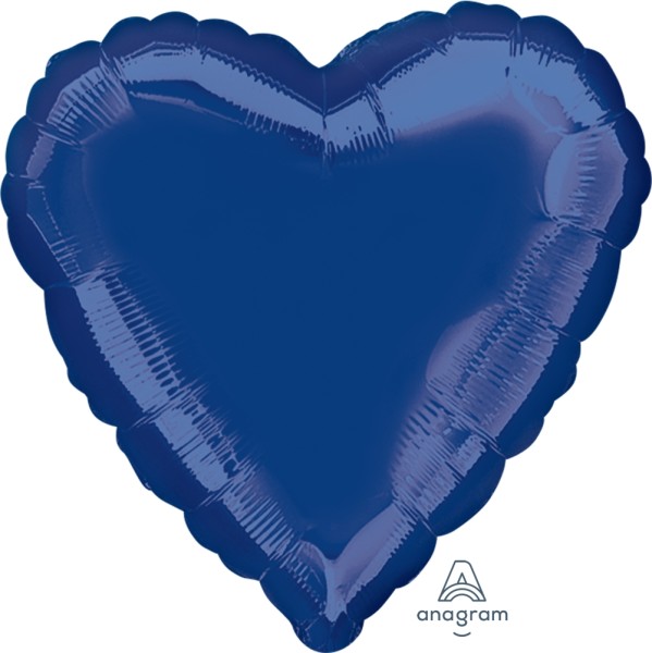 Anagram Folienballon Herz Navy Blue 45cm/18"