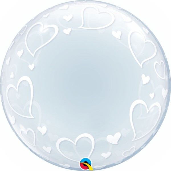 Qualatex Deco Bubble Stylish Hearts 60cm/24"