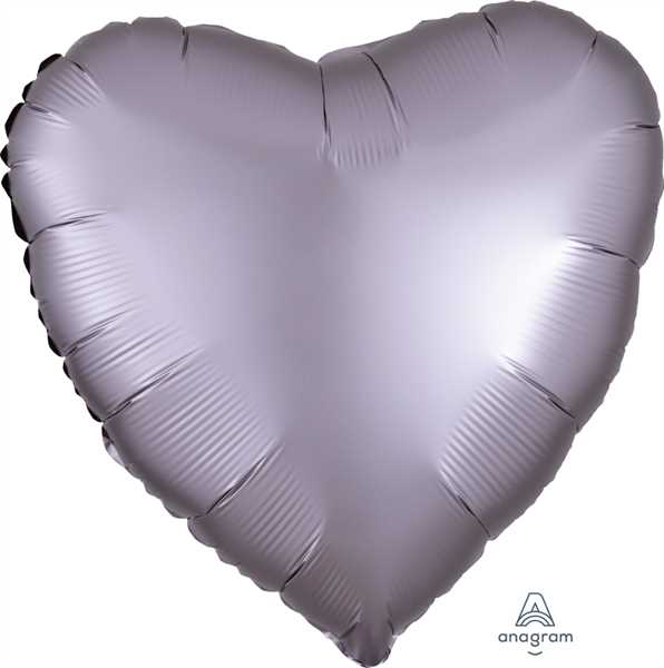 Anagram Folienballon Herz Satin Luxe Hellgrau (Greige) 45cm/18"