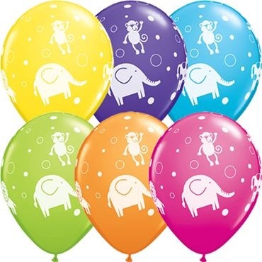 Qualatex Latexballon Cute & Cuddly Jungle Animals Retail Sortiment 28cm/11" 6 Stück