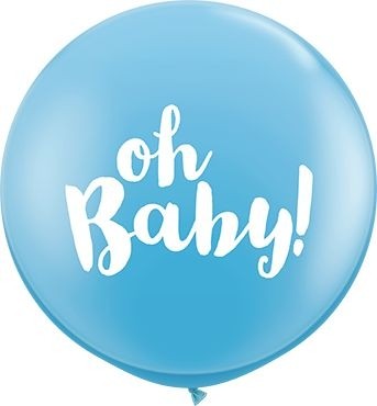 Qualatex Latexballon Oh Baby! Pale Blue 90cm/3' 2 Stück