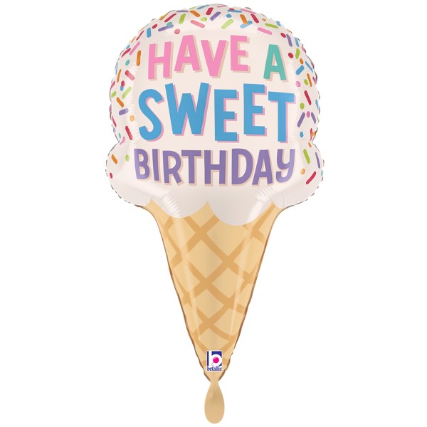 Betallic Folienballon XXL Sweet Birthday Ice Cream Cone 70cm/28"