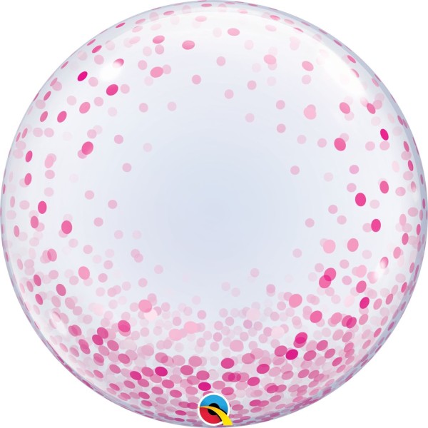 Qualatex Deco Bubble Pink Confetti Dots 60cm/24"