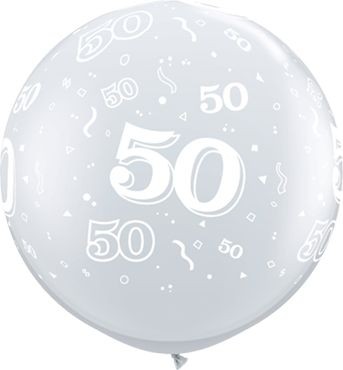 Qualatex Latexballon 50-A-Round Diamond Clear 90cm/3' 2 Stück