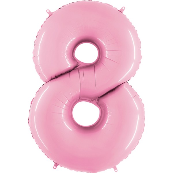 Grabo Folienballon Zahl 8 Pastel Pink 100cm/40"
