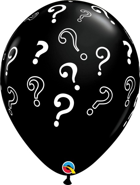 Qualatex Latexballon Fashion Question Marks Onyx Black 40cm/16" 50 Stück