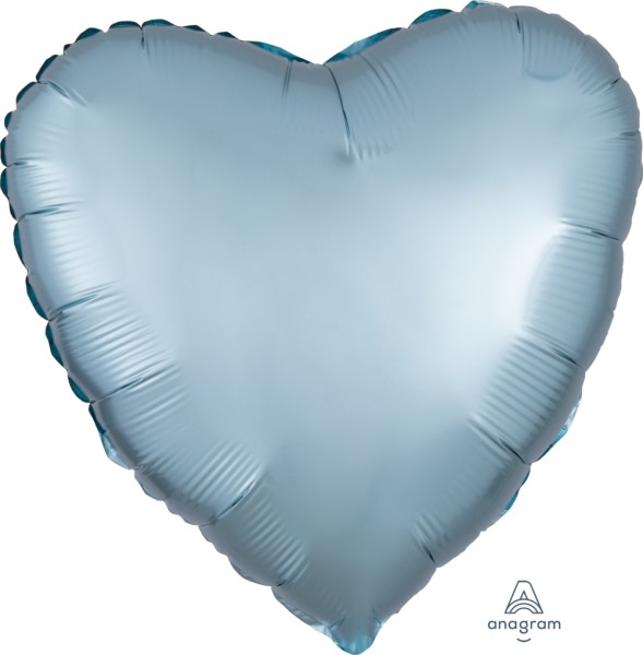 Anagram Folienballon Herz Satin Luxe Pastel Blue 45cm/18"