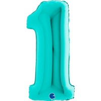 Grabo Folienballon Zahl 1 Tiffany 100cm/40"  Grabo Folienballon Zahl 1 Tiffany 100cm/40"