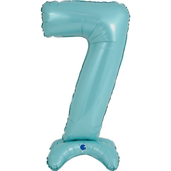 Grabo Folienballon Zahl 7 Pastel Blue standups 65cm/25"
