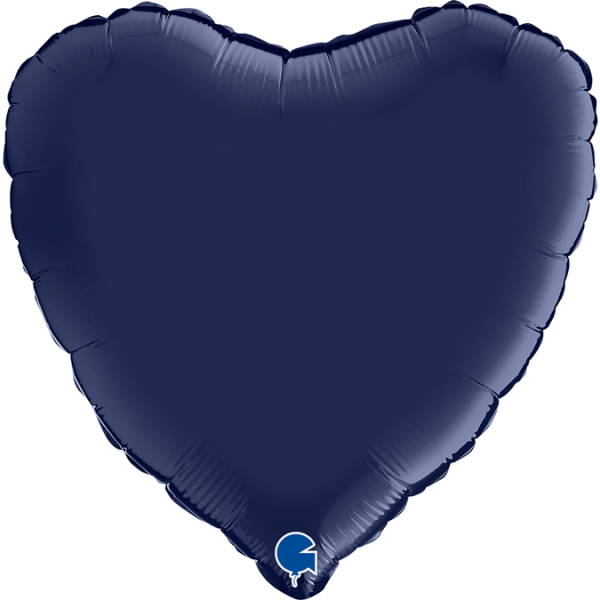 Grabo Folienballon Heart Satin Blue Navy 45cm/18"