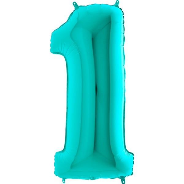 Grabo Folienballon Zahl 1 Tiffany 100cm/40"