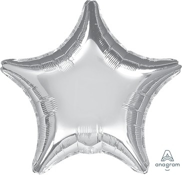Anagram Folienballon Stern 80cm Metallic Silber (Metallic Silver)