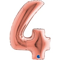 Grabo Folienballon Zahl 4 Rose Gold 100cm/40"  Grabo Folienballon Zahl 4 Rose Gold 100cm/40"