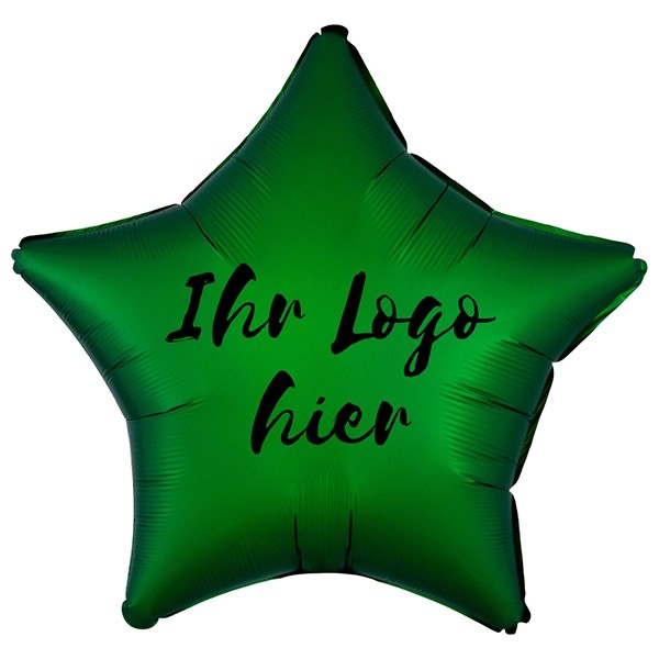 Folien-Werbeballon Stern Satin Luxe Emerald 50cm/20" 1-Seitig bedruckt