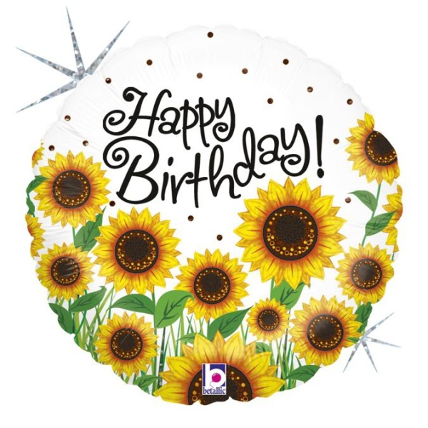 Betallic Folienballon Sun Sunflower Birthday Holographic 45cm/18"