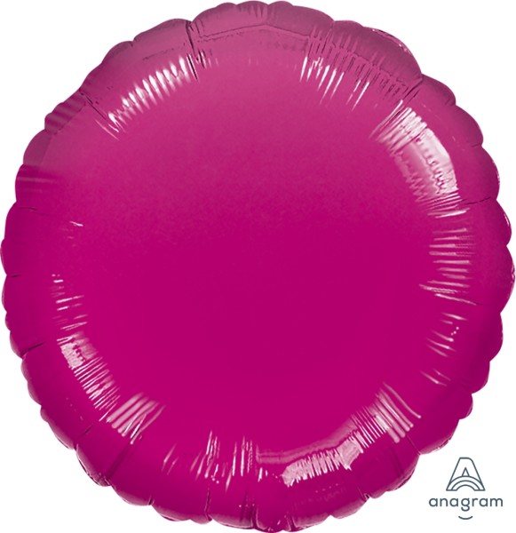Anagram Folienballon Rund Metallic Fuchsia 45cm/18"