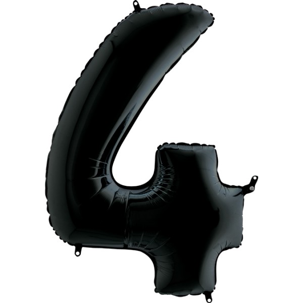 Grabo Folienballon Zahl 4 Black 100cm/40"