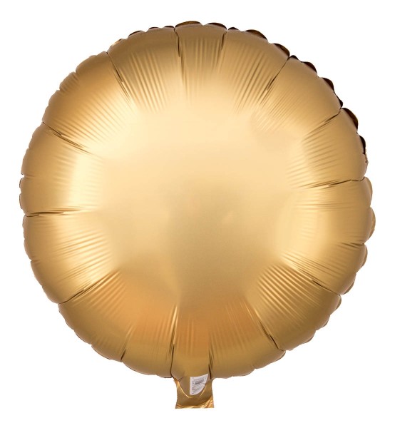 Folienballon Rund, Satin Gold, 45cm Ø