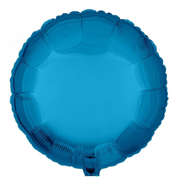 Folienballon Rund, Metallic Blau, 45cm Ø