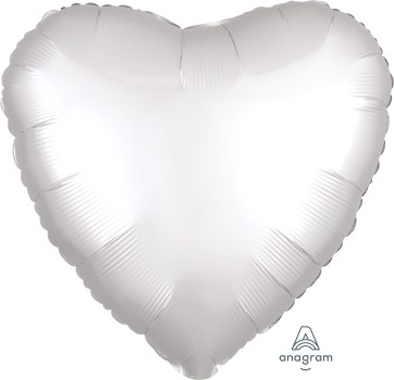 Anagram Folienballon Herz 45cm Durchmesser Satin Weiß (White)