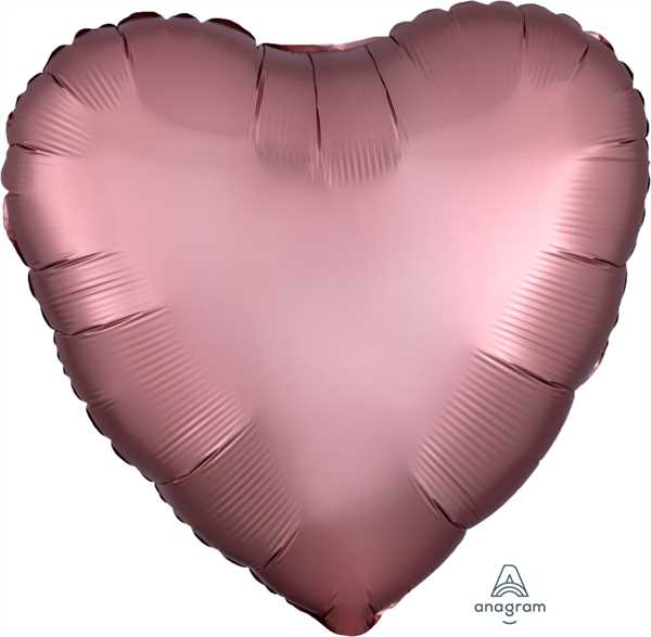 Anagram Folienballon Herz Satin Rosé Kupfer (Satin Rose Copper) 45cm/18"
