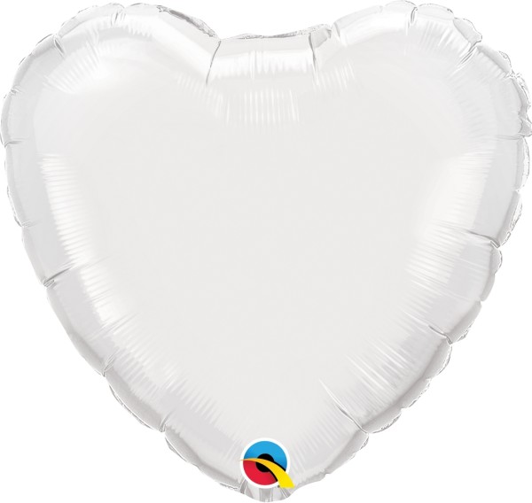Qualatex Folienballon Heart White 45cm/18"