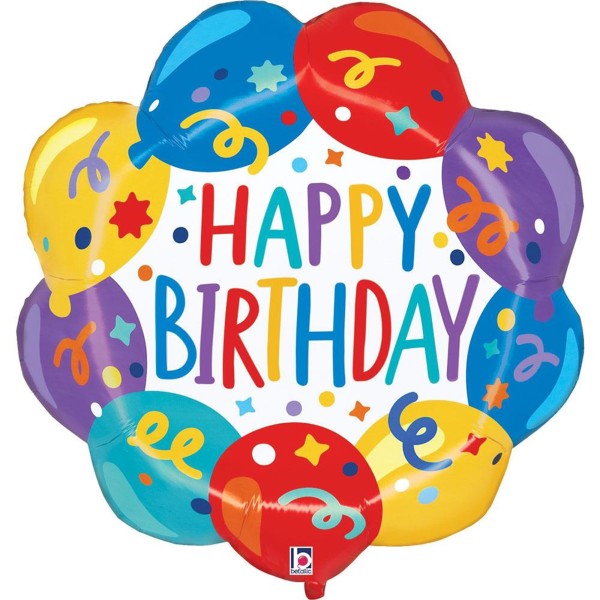 Betallic Folienballon Shape "Birthday Balloon Wreath"