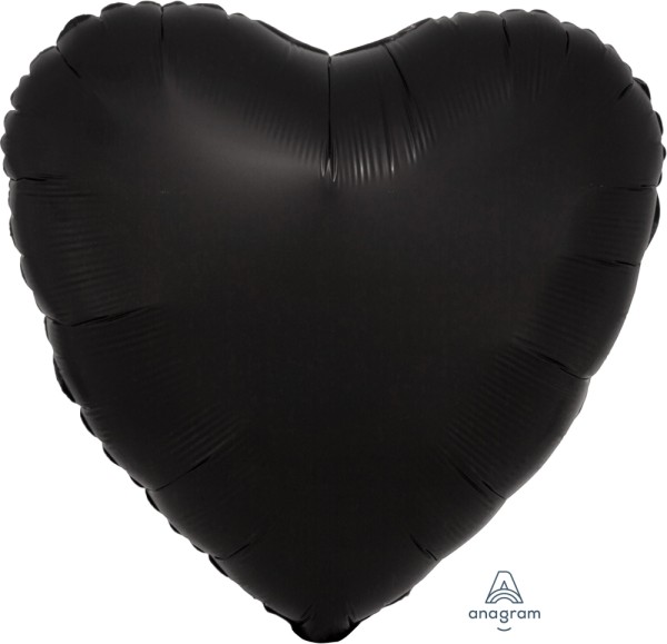 Anagram Folienballon Herz Satin Luxe Onyx 45cm/18"