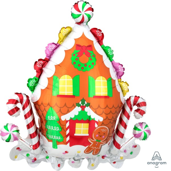 Anagram Folienballon Supershape Gingerbread House 75cm/30"