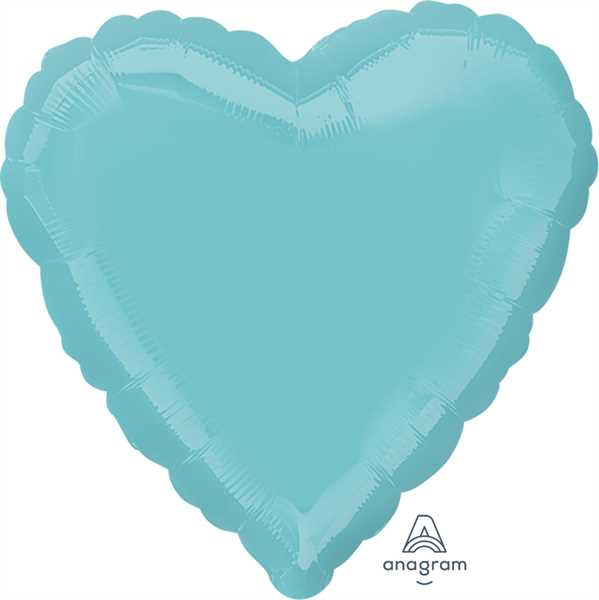 Anagram Folienballon Herz Mittelgrün (Robins Egg Blue) 45cm/18"