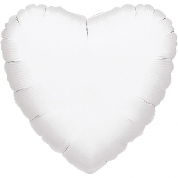 Anagram Folienballon Herz Metallic White 45cm/18"